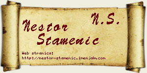Nestor Stamenić vizit kartica